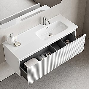 Тумба с раковиной Sancos Snob R 1.0 SNR1.0120LW/SNR1.0120RW Bianco для ванной в интернет-магазине Sanbest