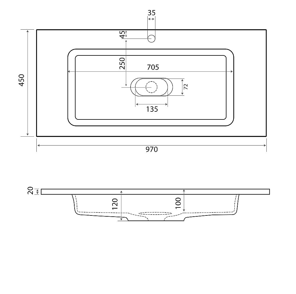 Тумба с раковиной Taliente Olejo 100 белый глянцевый для ванной в интернет-магазине Sanbest