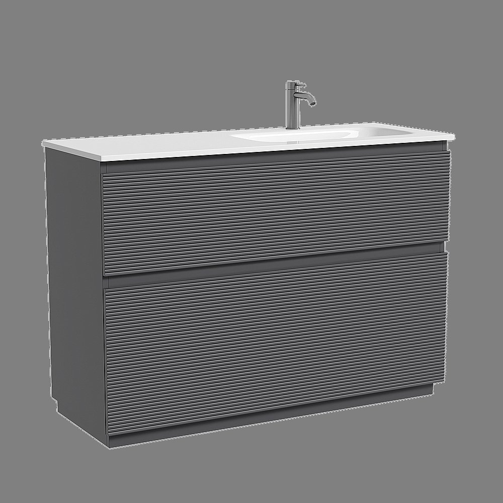 Тумба с раковиной Sancos Folk Floor FL120FLGS/FL120FRGS Grey soft для ванной в интернет-магазине Sanbest