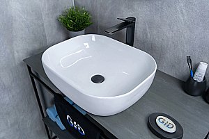Раковина накладная Gid Geometrico 50 D1302 51198 белая купить в интернет-магазине Sanbest