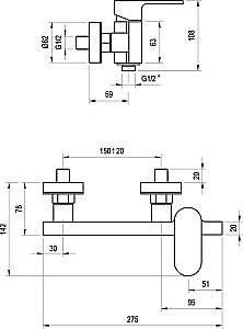 Смеситель для душа Ravak Chrome CR 032.00 купить в интернет-магазине сантехники Sanbest