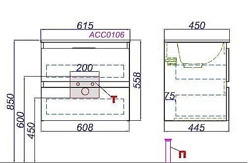 Тумба с раковиной Aqwella Accent 60 белая для ванной в интернет-магазине Sanbest
