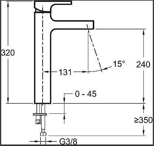 Cмеситель для раковины Jacob Delafon STRAYT E98340-CP купить в интернет-магазине сантехники Sanbest