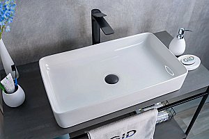 Раковина накладная Gid Geometrico 60 N9396 51140 белая купить в интернет-магазине Sanbest