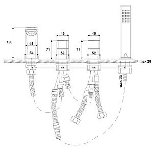 Смеситель для ванны EXCELLENT Keria AREX.2034BL черный матовый купить в интернет-магазине сантехники Sanbest