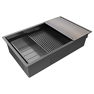 Кухонная мойка Paulmark Next-Multi Sink 74 PM787445-L-GM вороненая сталь купить в интернет-магазине сантехники Sanbest