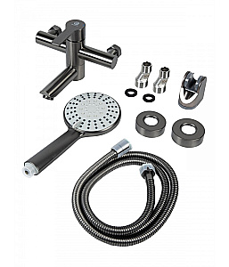 Смеситель для ванны Agger Easy A3121255 с душевым набором, оружейная сталь матовая купить в интернет-магазине сантехники Sanbest