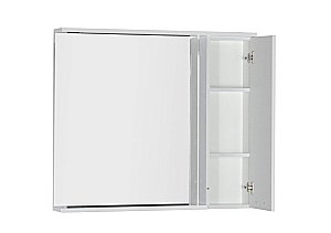 Зеркало со шкафом Aquanet Доминика 100 белое в ванную от интернет-магазине сантехники Sanbest