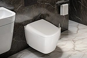 Унитаз подвесной CeruttiSpa Romina Aria Tornado 10613 белый, безободковый, с крышкой микролифт, слив-торнадо купить в интернет-магазине Sanbest