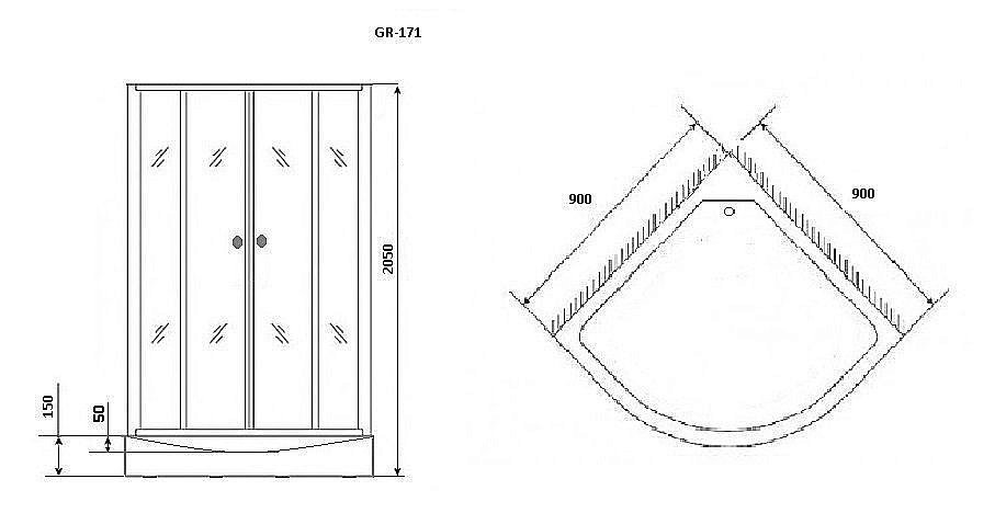Душевая кабина Grossman Classic GR171 90x90 купить в интернет-магазине Sanbest