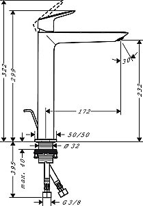 Смеситель для раковины Hansgrohe Logis 71258000 купить в интернет-магазине сантехники Sanbest
