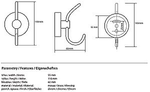 Крючок Bemeta Omega 104105242 купить в интернет-магазине сантехники Sanbest