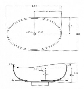 Ванна из искусственного камня ABBER Stein AS9639 180х110 белая матовая купить в интернет-магазине Sanbest