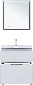 Тумба с раковиной Aquanet Алвита new 70 344133+329254 белая матовая для ванной в интернет-магазине Sanbest