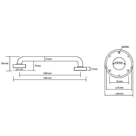 Поручень Bemeta Help 301101203 белый купить в интернет-магазине сантехники Sanbest