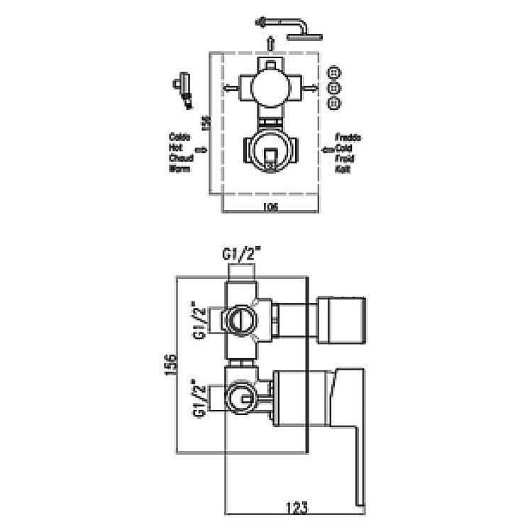 Смеситель для душа Webert Pegaso PE880601015 купить в интернет-магазине сантехники Sanbest