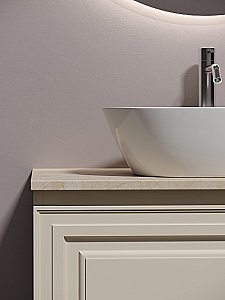 Тумба с раковиной Sancos Very 80 со столешницей, бежевая матовая для ванной в интернет-магазине Sanbest