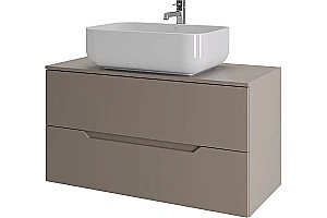 Тумба с раковиной Orange Line 100 Li-100TuLMDF+B03-600W латте/белый для ванной в интернет-магазине Sanbest