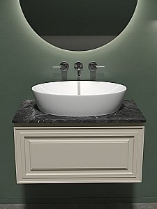 Тумба с раковиной Sancos Very 80 со столешницей, бежевая матовая для ванной в интернет-магазине Sanbest