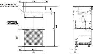 Тумба с раковиной Aquanet Ирис new 50 напольная белый глянец для ванной в интернет-магазине Sanbest