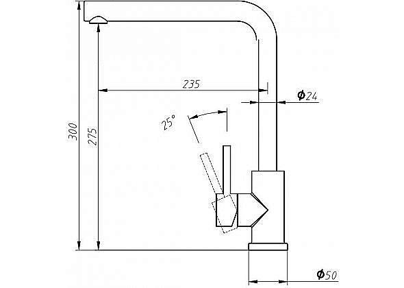 Смеситель для кухни Aquanet Steel AF211-41S купить в интернет-магазине сантехники Sanbest
