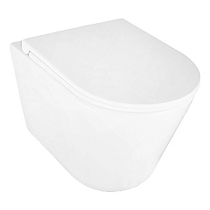 Унитаз подвесной Azario Lander AZ-2802E белый, безободковый, с крышкой микролифт купить в интернет-магазине Sanbest