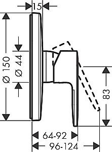 Смеситель для душа Hansgrohe Vernis Blend 71667670 купить в интернет-магазине сантехники Sanbest