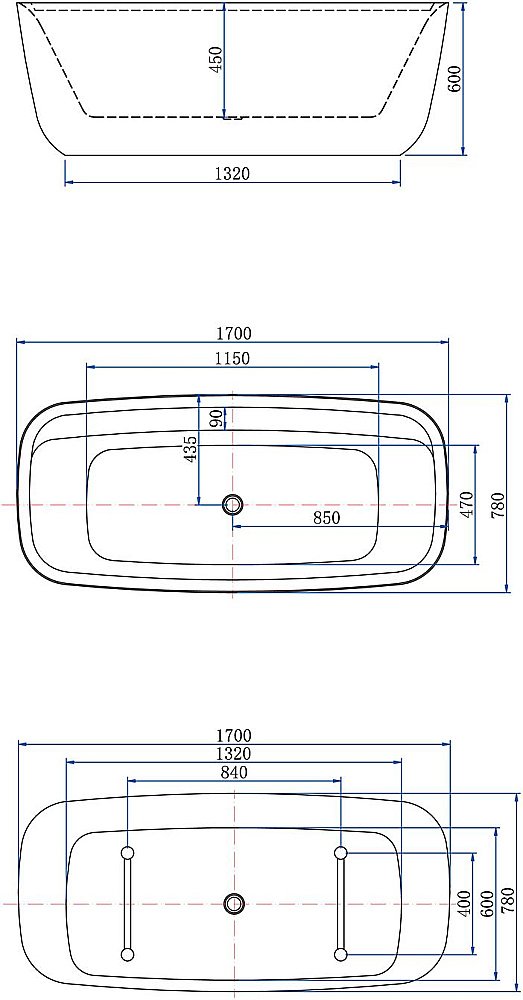 Акриловая ванна Aquanet Family Fine 293080 170x78 Matt Finish купить в интернет-магазине Sanbest