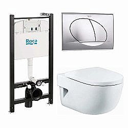 Унитаз подвесной Roca Meridian 893104110 с инсталляцией, с крышкой микролифт купить в интернет-магазине Sanbest