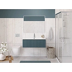 Тумба с раковиной BelBagno 100 UNO-1000-1C-SO-AO+CZR-8073-100 голубая матовая для ванной в интернет-магазине Sanbest
