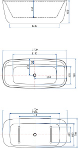 Акриловая ванна Aquanet Family Fine 293080 170x78 Matt Finish купить в интернет-магазине Sanbest