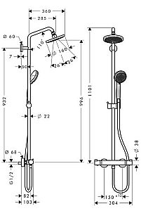 Душевая система Hansgrohe Croma 100 27135000 купить в интернет-магазине сантехники Sanbest