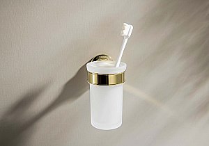 Стакан Aquatek Классик AQ4527PG стекло матовое/золото полированное купить в интернет-магазине сантехники Sanbest