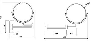Зеркало косметические Aquatek AQ4911CR хром купить в интернет-магазине сантехники Sanbest