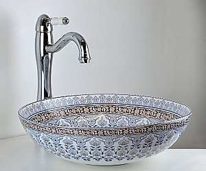 Раковина накладная Bronze de Luxe Marrakesh 40,5 1008 с декором купить в интернет-магазине Sanbest