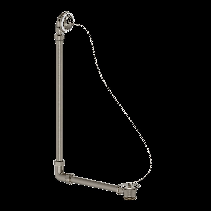 Слив-перелив для ванны Burlington W4 BNKL шлифованный никель купить в интернет-магазине сантехники Sanbest