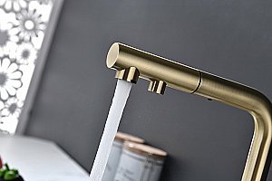 Смеситель для кухни Paulmark Serpentine Se213222-BR бронза купить в интернет-магазине сантехники Sanbest