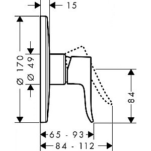 Смеситель для душа Hansgrohe Metris 31652000 купить в интернет-магазине сантехники Sanbest