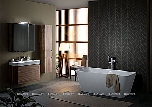 Зеркальный шкаф Aquanet Нью-Йорк 85 орех купить в интернет-магазине сантехники Sanbest