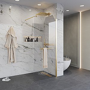 Душевое ограждение Niagara Nova NG-641-90GOLD 90х195 купить в интернет-магазине Sanbest