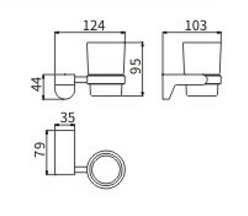 Стакан для зубных щеток CeramaLux Neo 51002 хром купить в интернет-магазине сантехники Sanbest