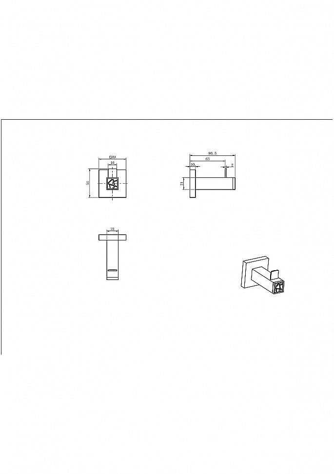 Крючок CeramaLux Venezia 88601-1 хром купить в интернет-магазине сантехники Sanbest