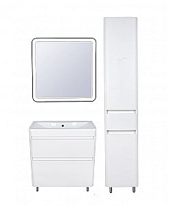 Тумба с раковиной Style Line Атлантика 80 напольная, белый антискрейч для ванной в интернет-магазине Sanbest