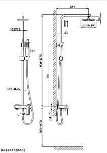 Душевая система D&K Berlin.Steinbeis DA1433726A02 белая матовая купить в интернет-магазине сантехники Sanbest