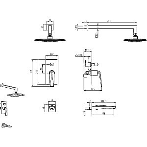 Душевая система Boheme Venturo 384-2 золото купить в интернет-магазине сантехники Sanbest