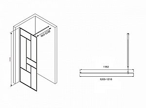 Душевое ограждение ABBER Immer Offen AG63120B8 120 стекло прозрачное/профиль черный купить в интернет-магазине Sanbest