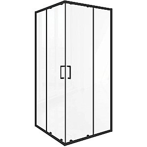 Душевой уголок Good Door Lite 80х80 ЛТ00025 стекло прозрачное/профиль черный матовый купить в интернет-магазине Sanbest