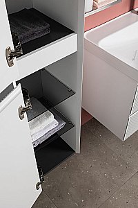 Шкаф-пенал Aquanet Альтера 33715834 белый матовый для ванной в интернет-магазине сантехники Sanbest