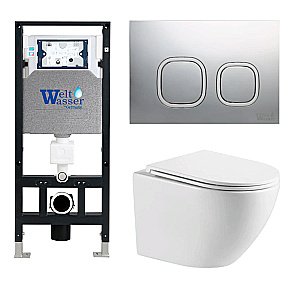 Унитаз с инсталляцией WeltWasser AMBERG 506 + MERZBACH 043 MT-WT + AMBERG RD-MT CR купить в интернет-магазине Sanbest
