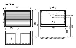 Тумба с раковиной Sancos FOLK FL80CP/CN7005MB 80 капучино для ванной в интернет-магазине Sanbest
